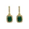 Luxury emerald gem earrings are fashionable and popular, personalized design sense, square earrings, gentle temperament and retro.