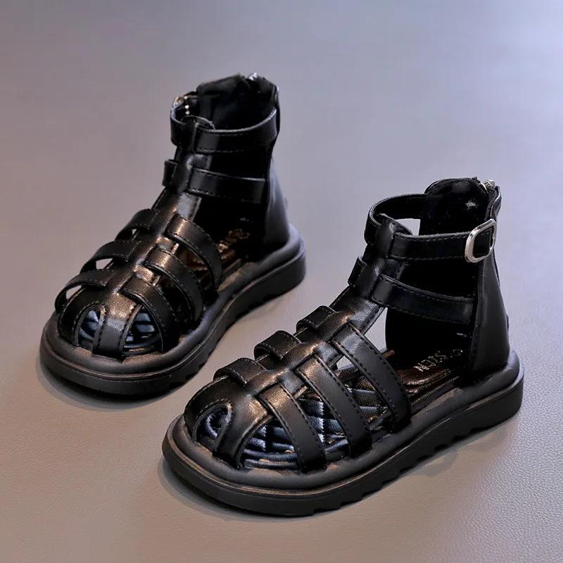 Summer Kids Sandals for Girls New Fashion Children Thick Bottom High-top Roman Sandals Simple Toddlers Causal Beach Shoes