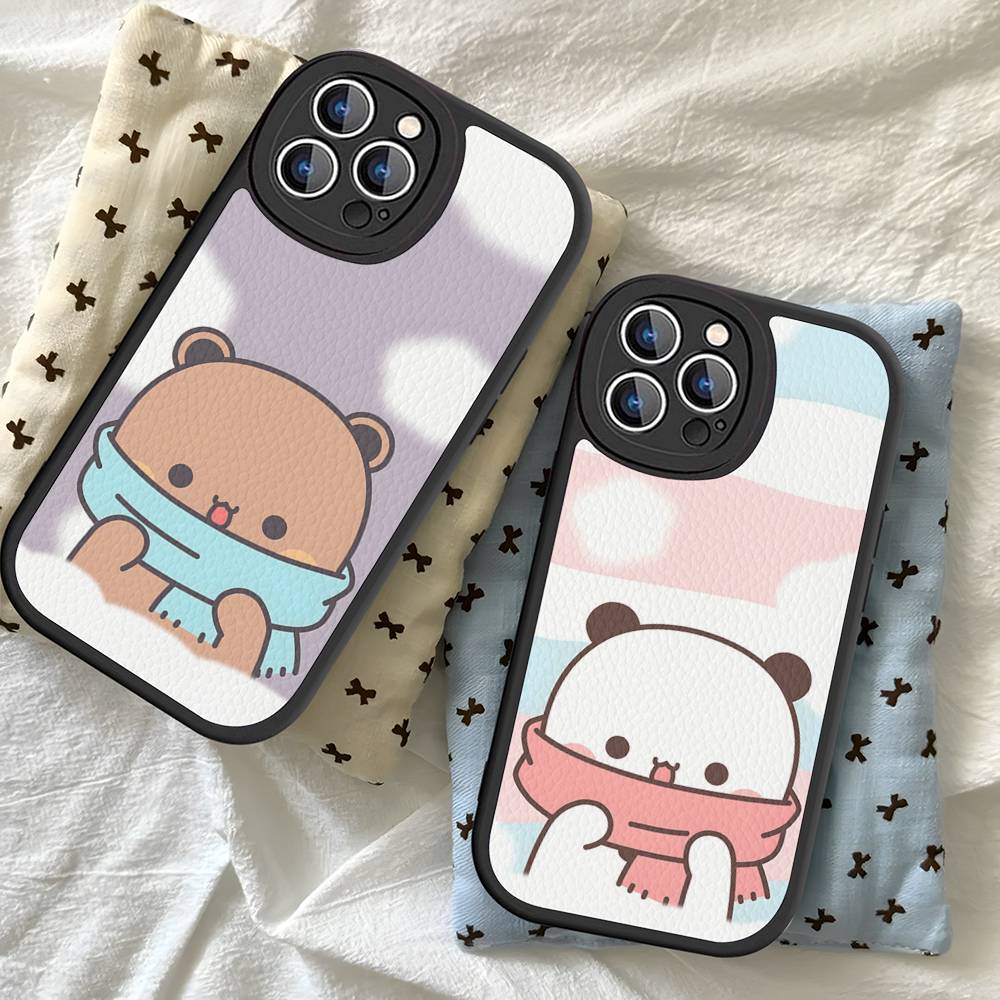 BUBU DUDU Cartoon Phone Case For IPhone 16 15 14 11 12 13 Pro Max Plus Back Leather Shell