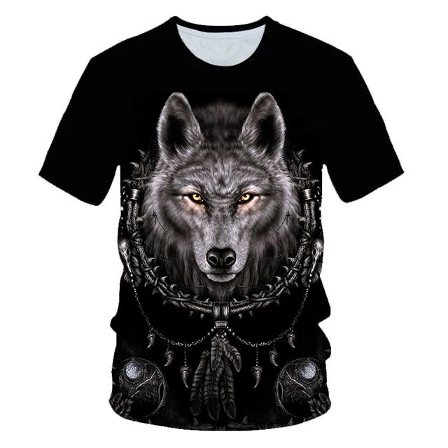 Animal Wolf T Shirt For Boys Print Children Boys Harajuku 3D T Shirt Summer Kids Short Sleeve Girls Tshirt Cartoon Baby T-Shirts