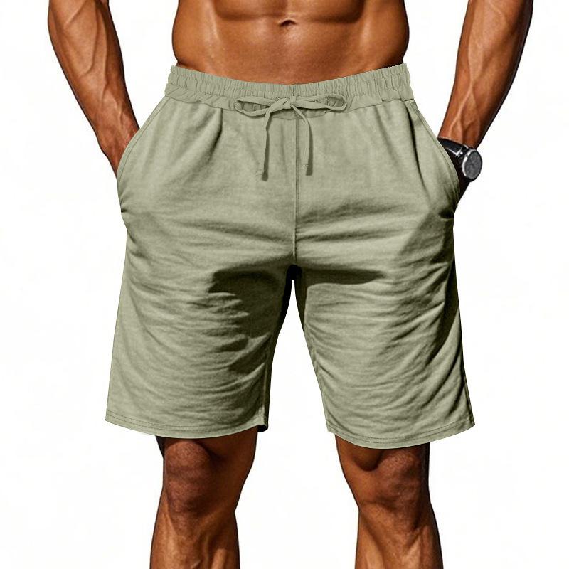 Men's Casual Shorts Cotton Elastic Waist Shorts Drawstring Summer Lightweight Shorts for Men Linen Casual Beach Vacation Yoga Golf Shorts with Pockets