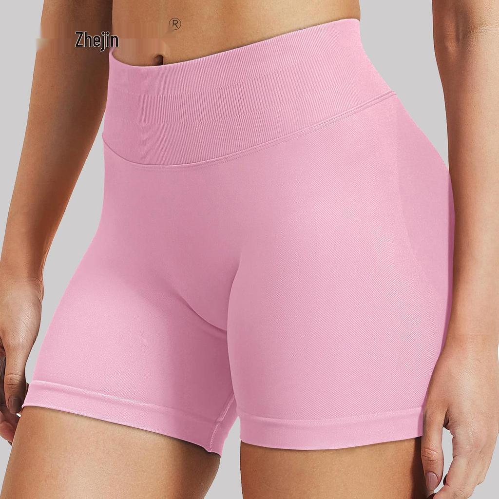 Dfyne Women's High Waist Yoga and Running Shorts - Athletic Fitness Hip Shorts