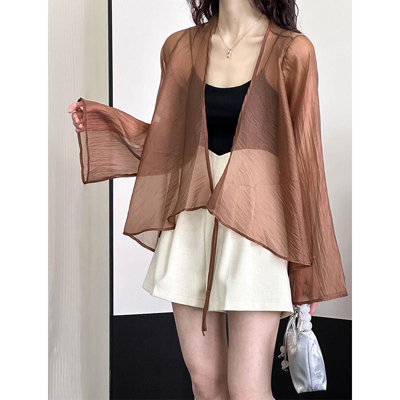 Ju Zhi 2024 Spring/Summer Women's Chinese Style Long Sleeve Sun Protection Cardigan.