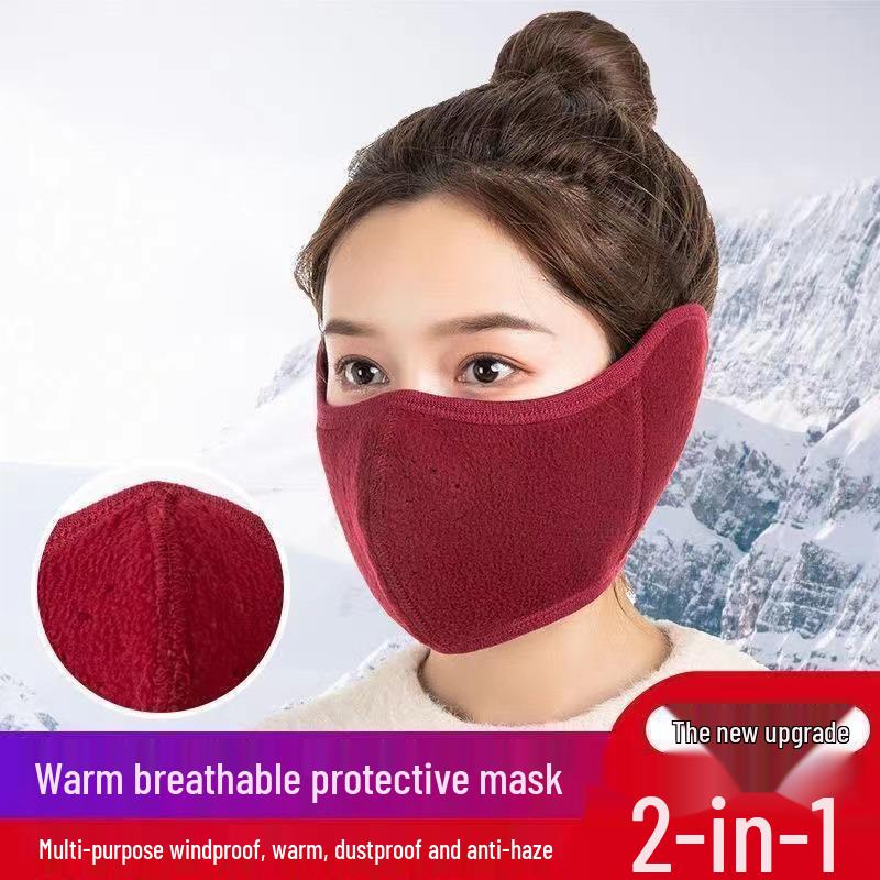 Radfahren Winter Gesichtsmaske mit Fleecefutter und Ohrenklappen, Atmungsaktiv und Warm für Kaltes Wetter
