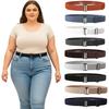 Plus Size Belts for Women, Invisible Stretch Belt for Women Plus Size, No Show Belts, Elastic Strap Flat Buckle Adjustable