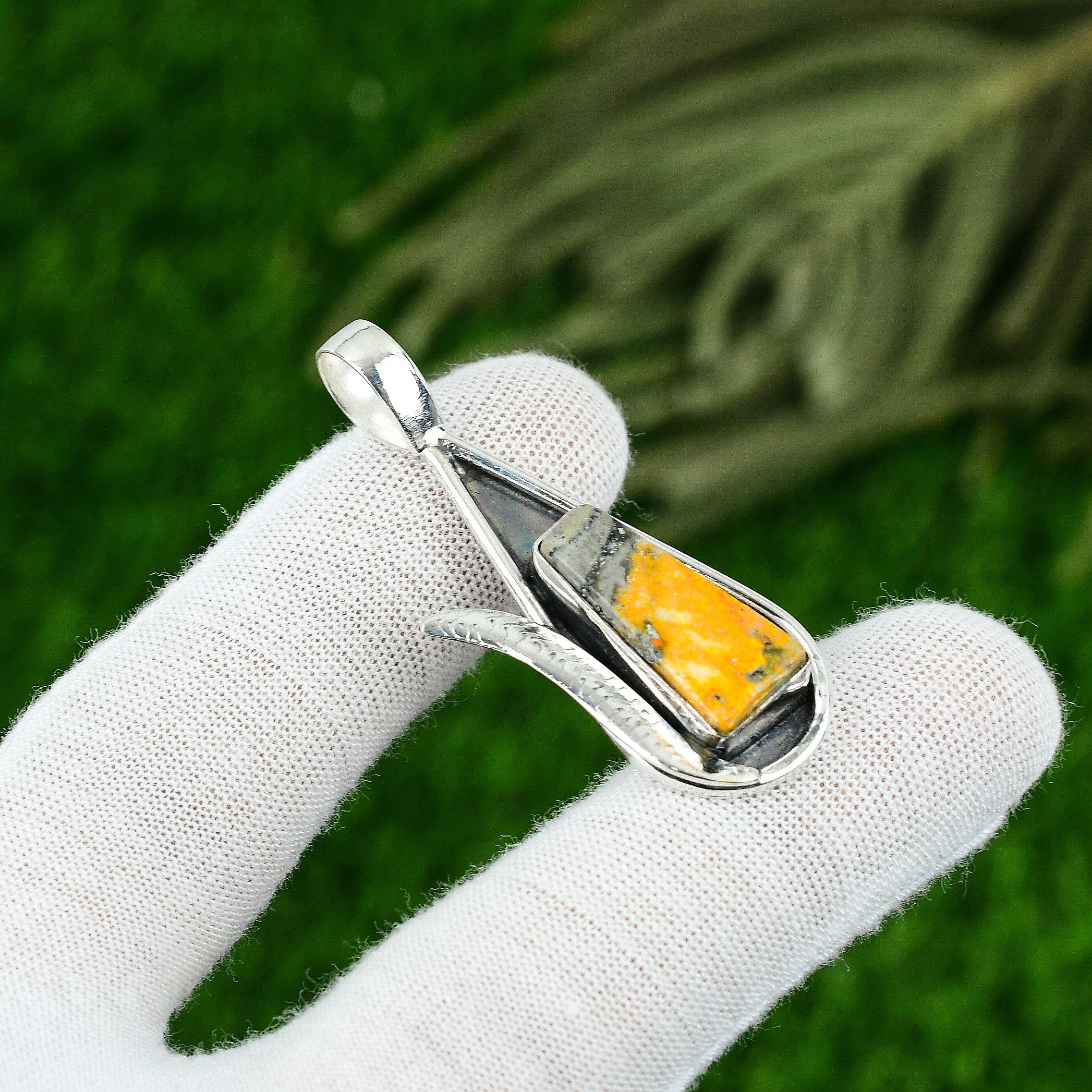 

Натуральный кулон из драгоценного камня яшмы шмеля из стерлингового серебра 925 пробы для женщин