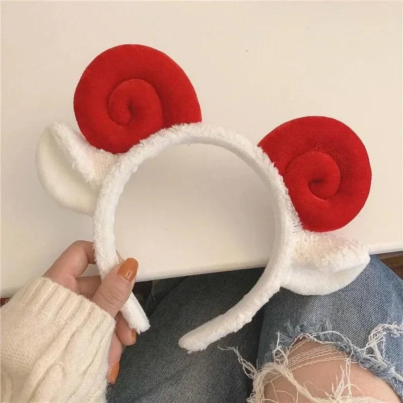 Cartoon Leuke Meisjes Mode Schapenhoorn Lamsoor Hoofdband Make-up Haarband Hoofddeksel voor Gezicht Wassen Douche Haaraccessoires Cadeaus