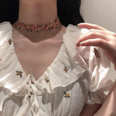 Çiçek Desenli Choker Kızlar Dantel Köprücük Kemiği Kolye Tatlı Moda Dekorasyon Yüksek Kalite Nakış Romantik Tasarım Aksesuarlar