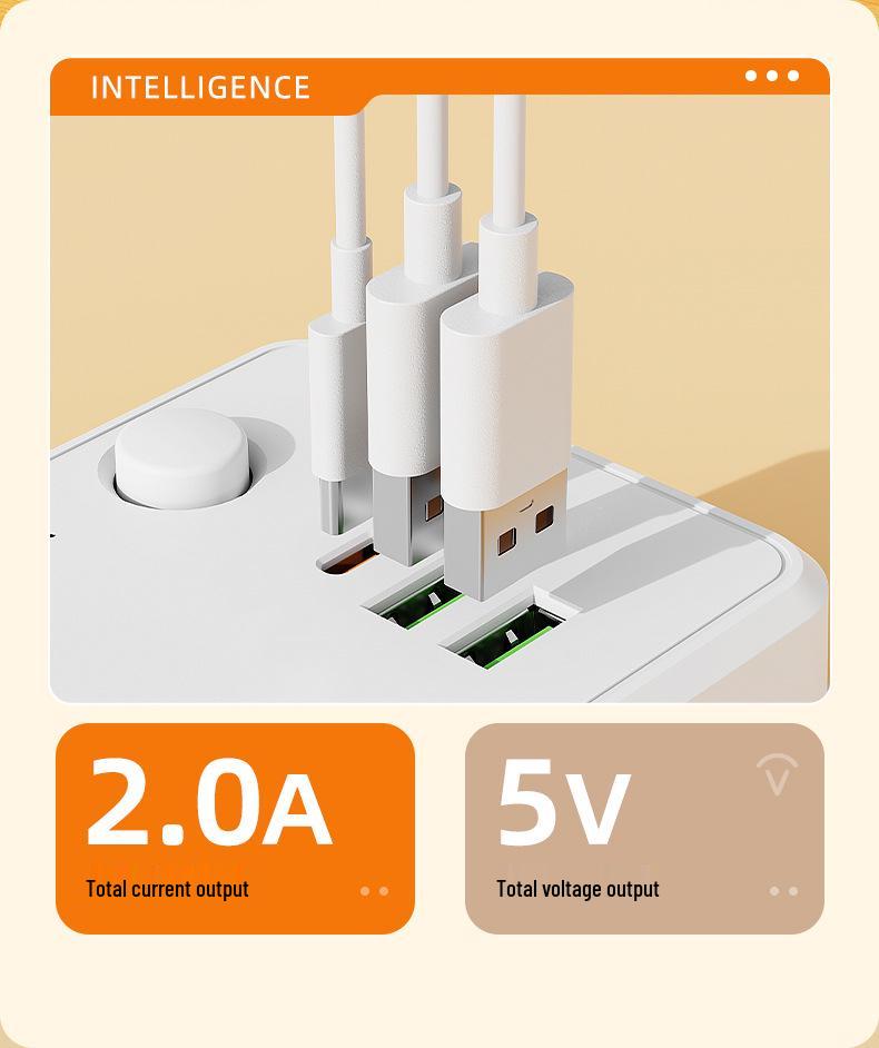European Standard Compact Russian Power Strip with USB & Switch Extension Cord