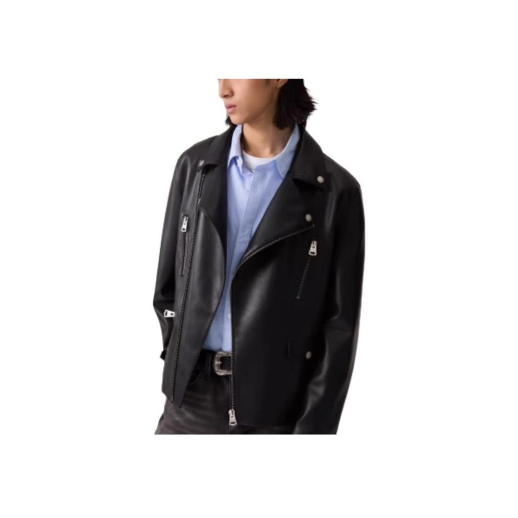 Levis Faux Leather Lapel Loose Jacket Women jackets 002XL-0000