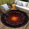 3D Vision Stone Round Area Rug,Carpet Rug for Living Room Bedroom Sofa Playroom Decor,Non-slip Floor Mat
