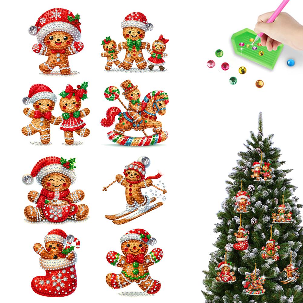 

8 шт. акриловые специальные формы рождественская тема алмазная живопись подвесные украшения стразы алмазное искусство оконные подвески для начинающих