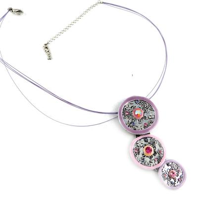 [E0671] - Designer Necklace 'Geisha' Mauve Pink
