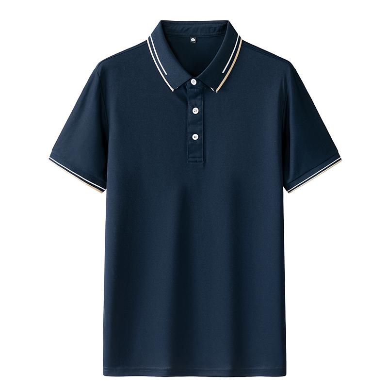 Summer Solid Color Men's Short Sleeved T-shirt Thin Business Lapel Men's Polo Shirt