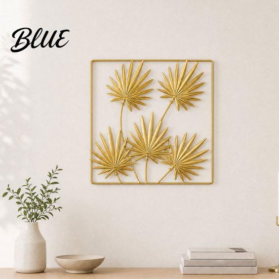 Entrance Hall Wall Decor Gold Metal Monstera & Palm Leaf Art 3D Hollow