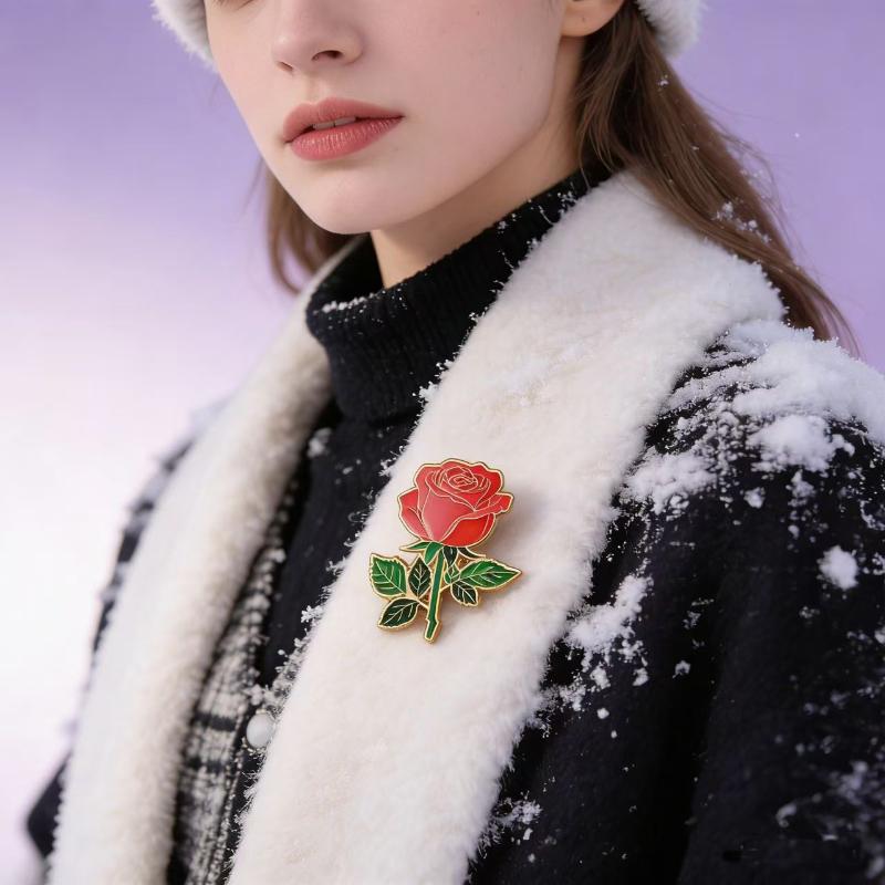 

Fashion Rose Flower Brooches Pin For Women Clothing Coat Jewelry Accessries Gifts 1pc