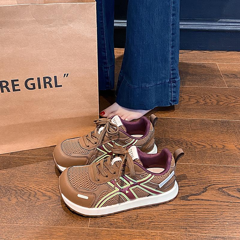 Thick-soled Mesh German Training Shoes Women's 2025 New Summer Versatile Breathable Casual Sports Forrest Gump Shoes Lightweight Dad Shoes