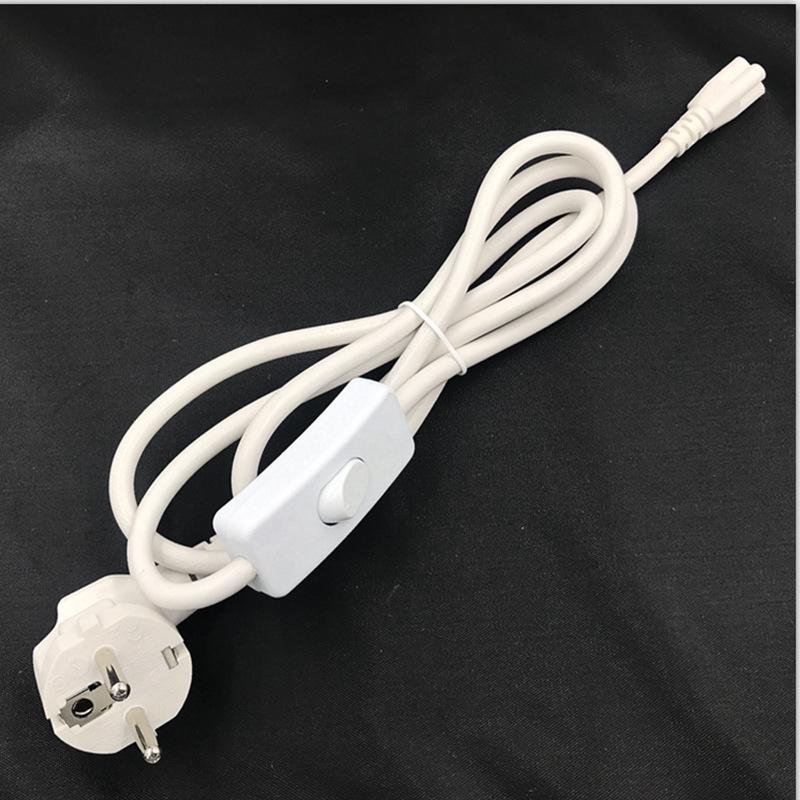 White European 3-Pin Desk Lamp Power Cord with VDE Standard AC Cable and CE 303 Control Switch.