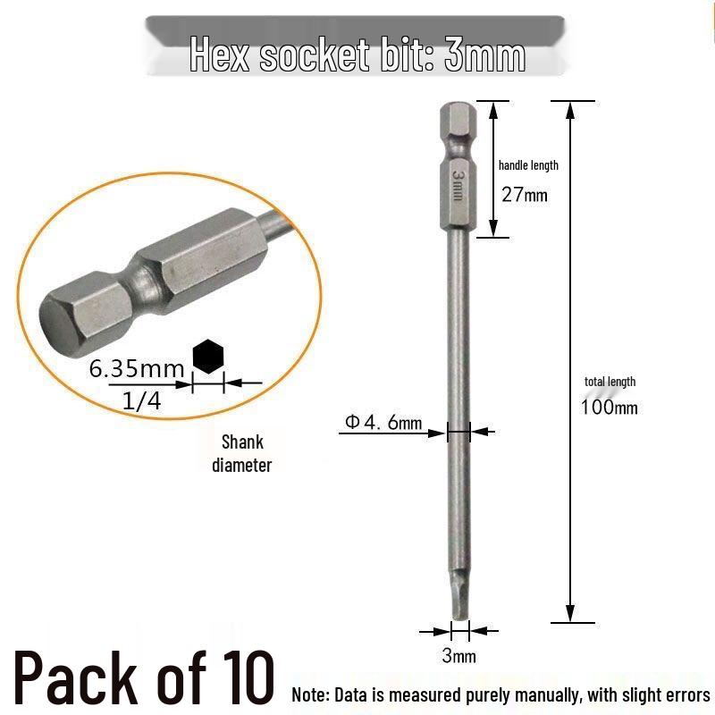 Sechskant Starke Magnetische S2 Schraubendreherbit für Handbohrmaschinen und Elektrische oder Pneumatische Schraubendreher