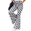 Shiying Checkered High Waist Wide Leg Pants - Casual, Fashionable, Versatile, Simple European and American Style.