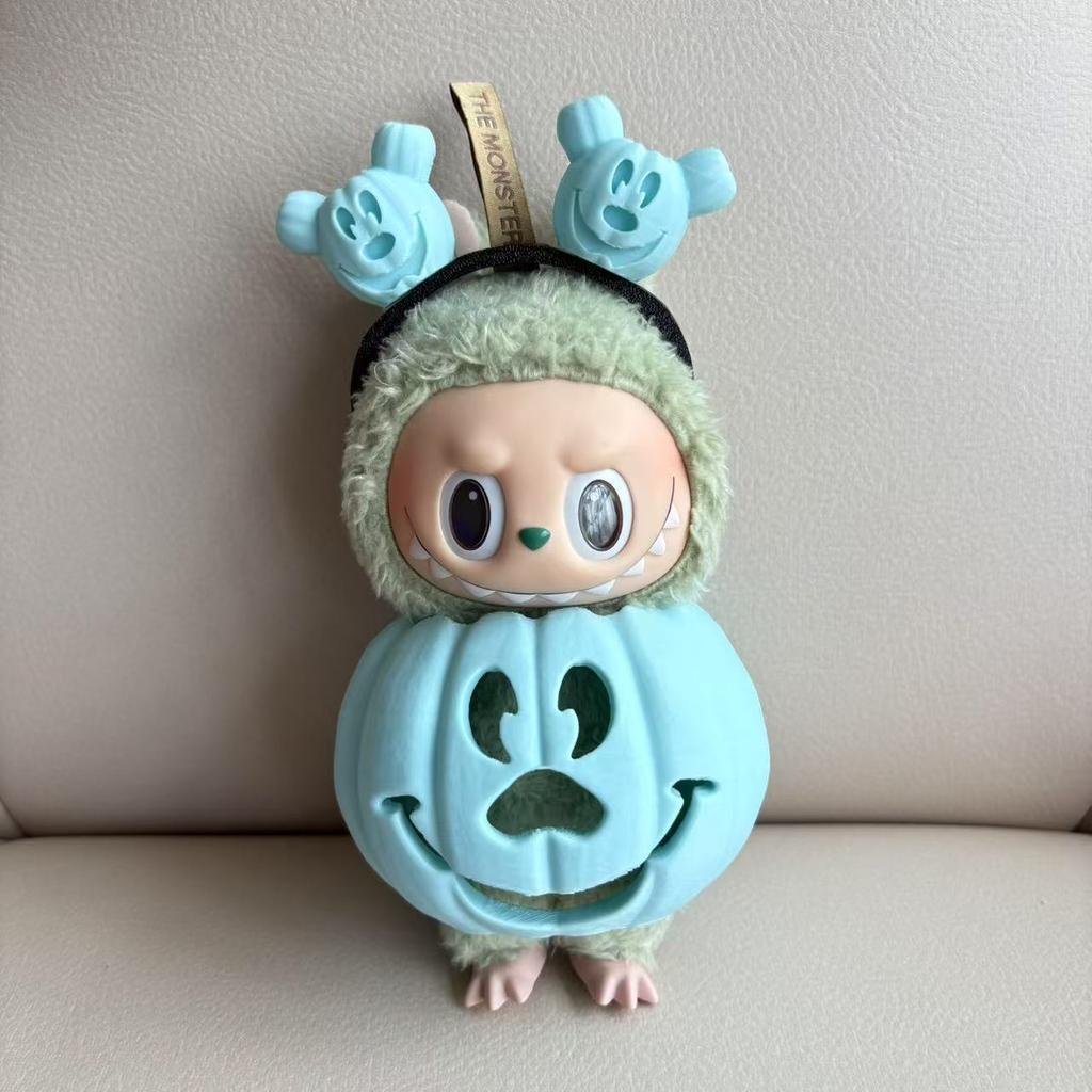 Clothes for Labubu Halloween Gradient Colorful Pumpkin Outfit Set for 1.0 3.0 Generation Figure Collectible Decor Labubu Cosplay