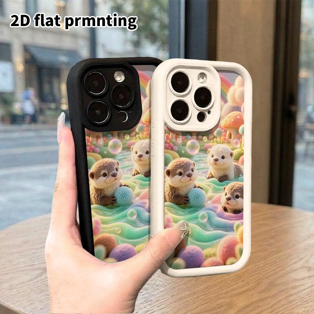 Phone Case: 2D flat, suitable for iPhone 18 17 16 15 14 13 12Pro protective case, castle cradle teddy bear, perfect Christmas and Halloween holiday gi