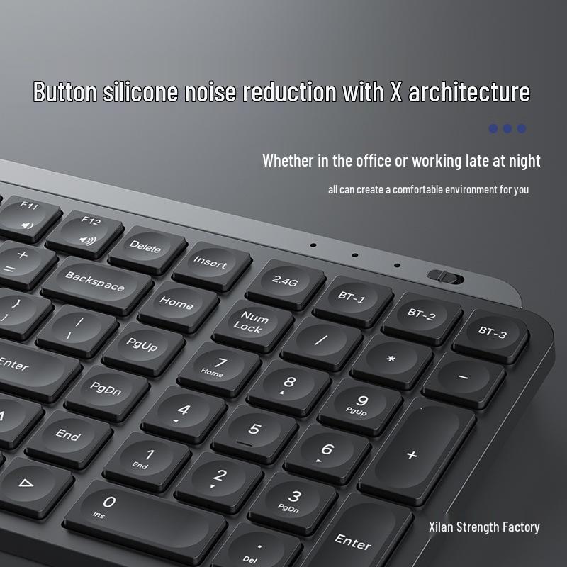 Mengzu Kablosuz Bluetooth Klavye ve Fare Seti - Sessiz, Şarj Edilebilir, Dizüstü Bilgisayar ve Ofis Kullanımı İçin Kompakt.