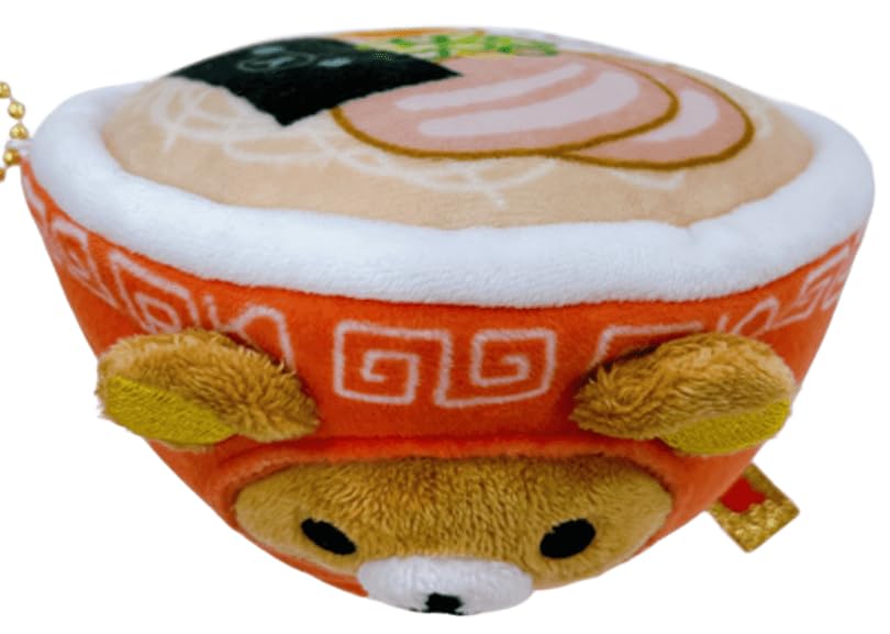 San-X Rilakkuma More! Chinese Series! Hanging Plush Toy, Tonkotsu Ramen (Rilakkuma), Approximately 60mm Tall, MO87501