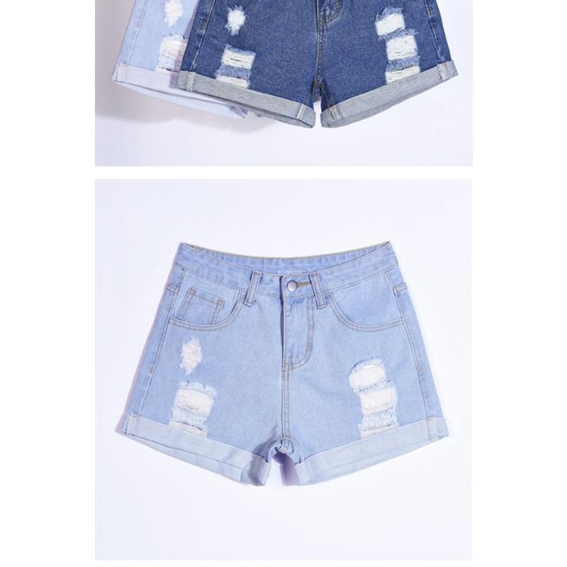 High-waisted Ribbed Denim Shorts Women's Summer Fur Baggy All-match Student Wide Leg Hot Pants
