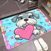 Cartoon Schnauzer high definition printing door mat - non-slip, water-absorbing microfiber polyester mat
