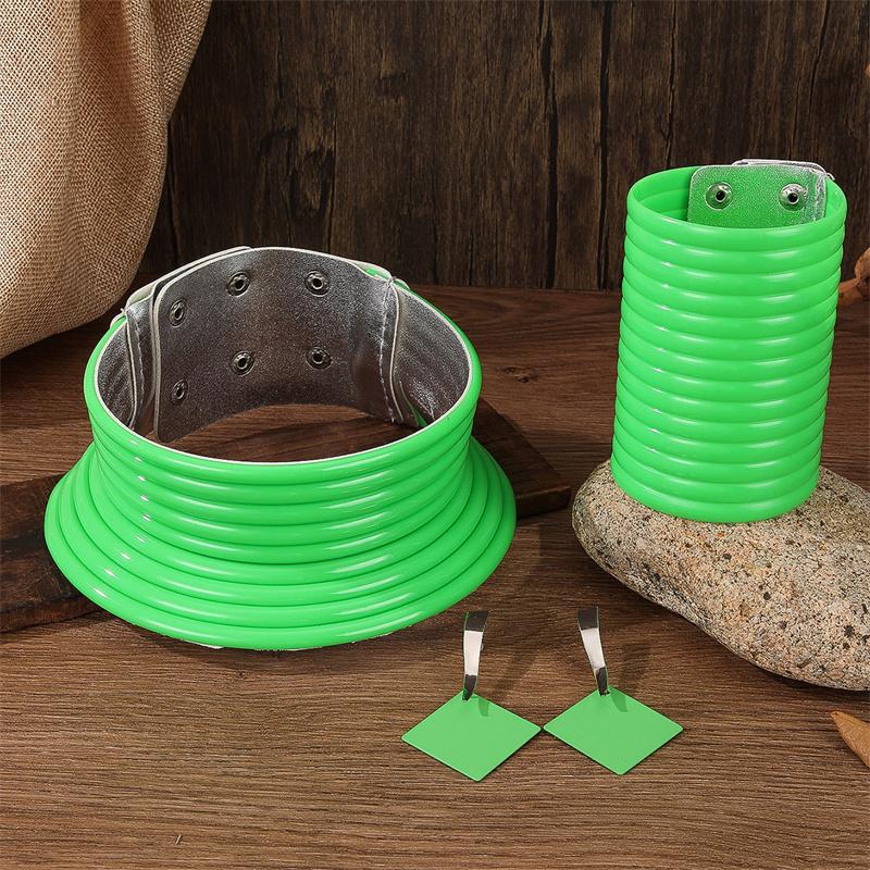 4 stk/sett Vintage Lær Afrikansk Zirkon Sett Choker Halskjede Armbånd Øredobber Sett For Kvinner Krage Halskjede Sett Zirkon Gaver