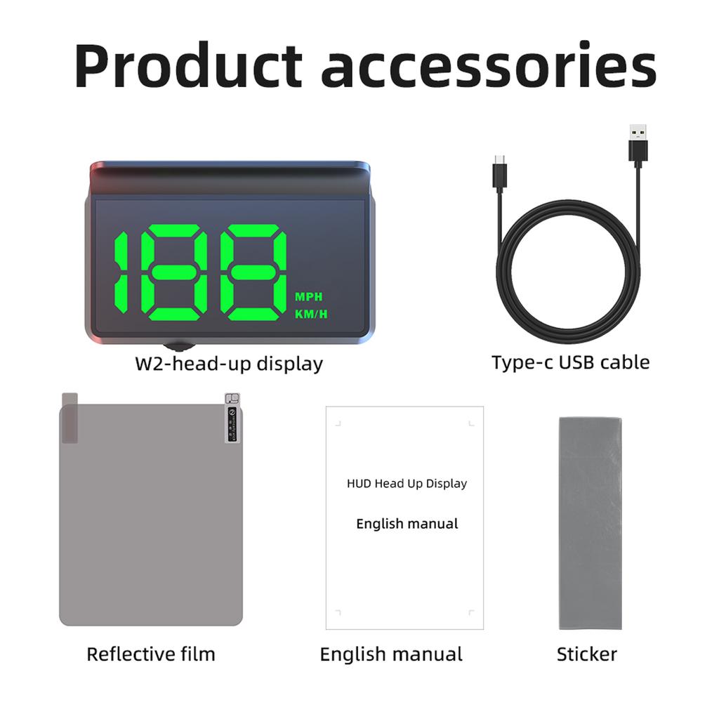 Head Up Display Windshield Car Speedometer Projector Accessories GPS HUD for All Car Truck Speed KM/H MPH Interior Accessories