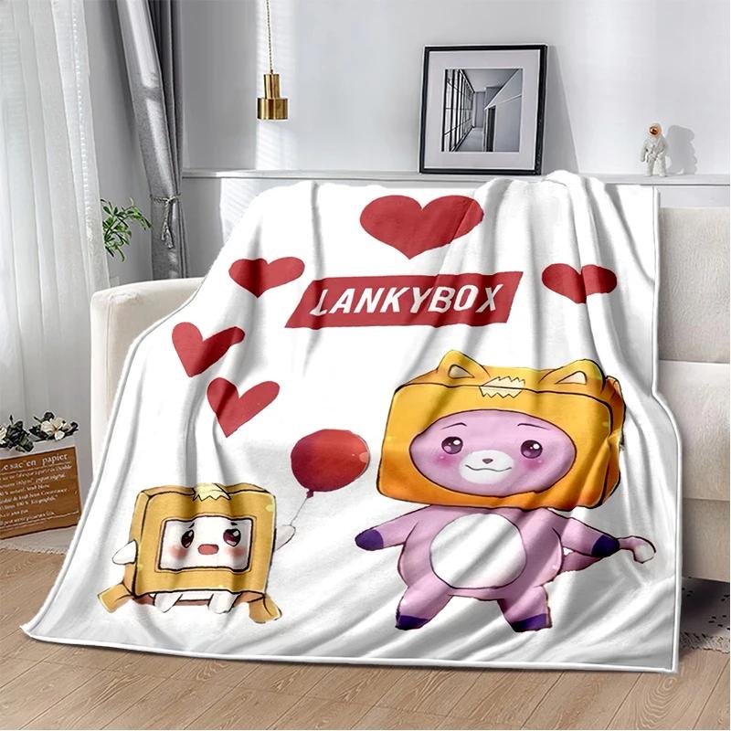 New Style Lankybox Boxy Foxy Rocky Cartoon Blanket,Soft Throw Blanket for Home Bedroom Bed Sofa Travel Picnic Cover Kid