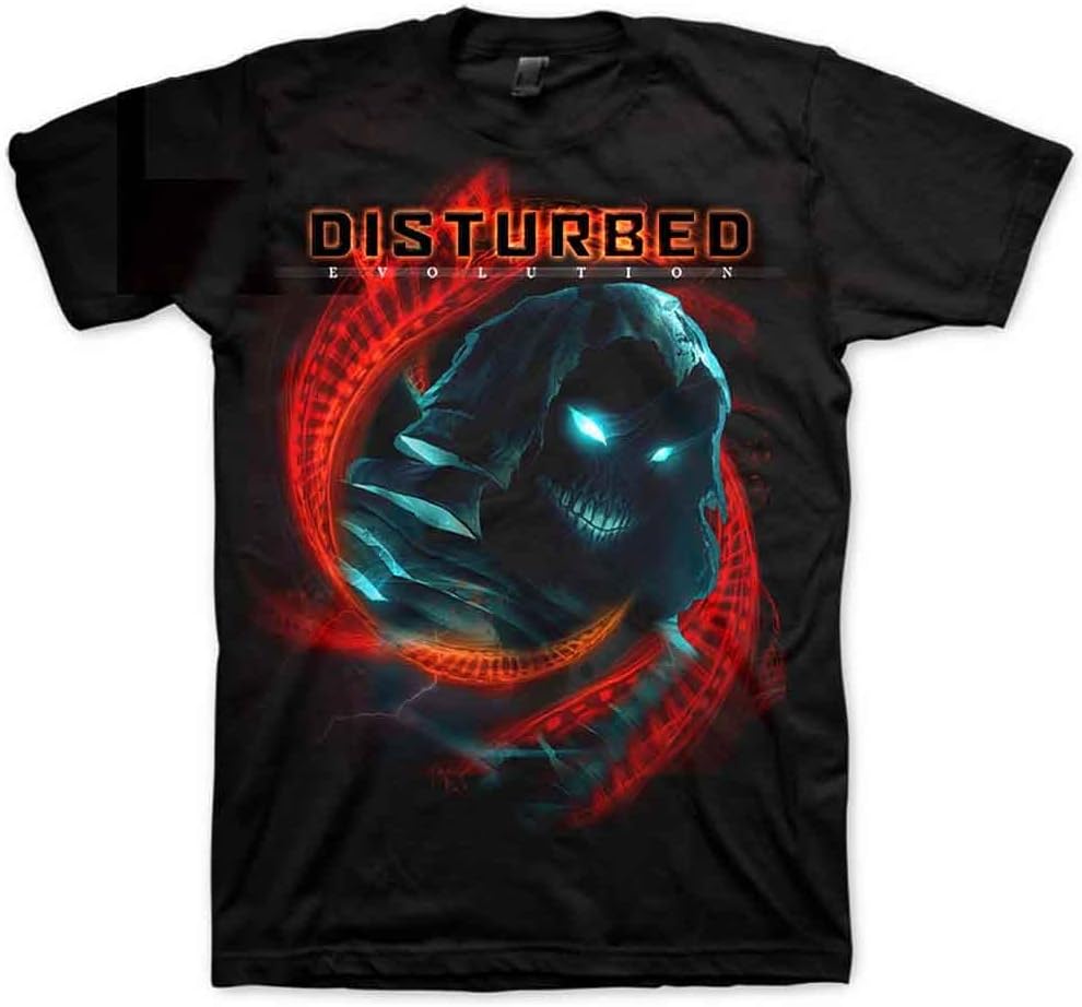 Disturbed T Shirt DNA Swirl Band Logo Official Mens Black S разноцветный