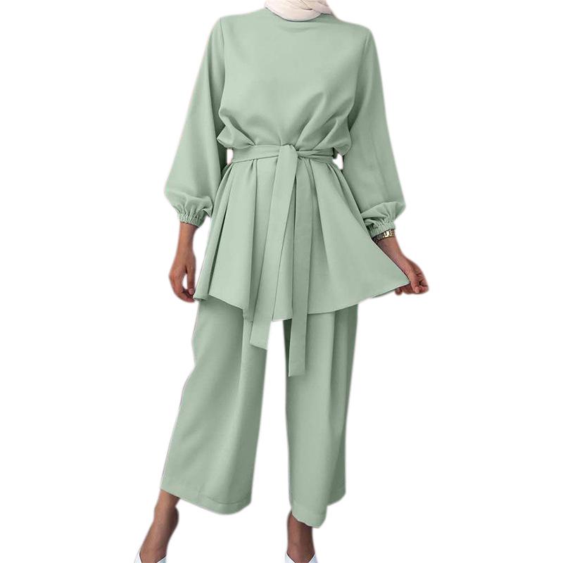Yiduo Duo European & American Solid Color Fashion Two-Piece Set 21028