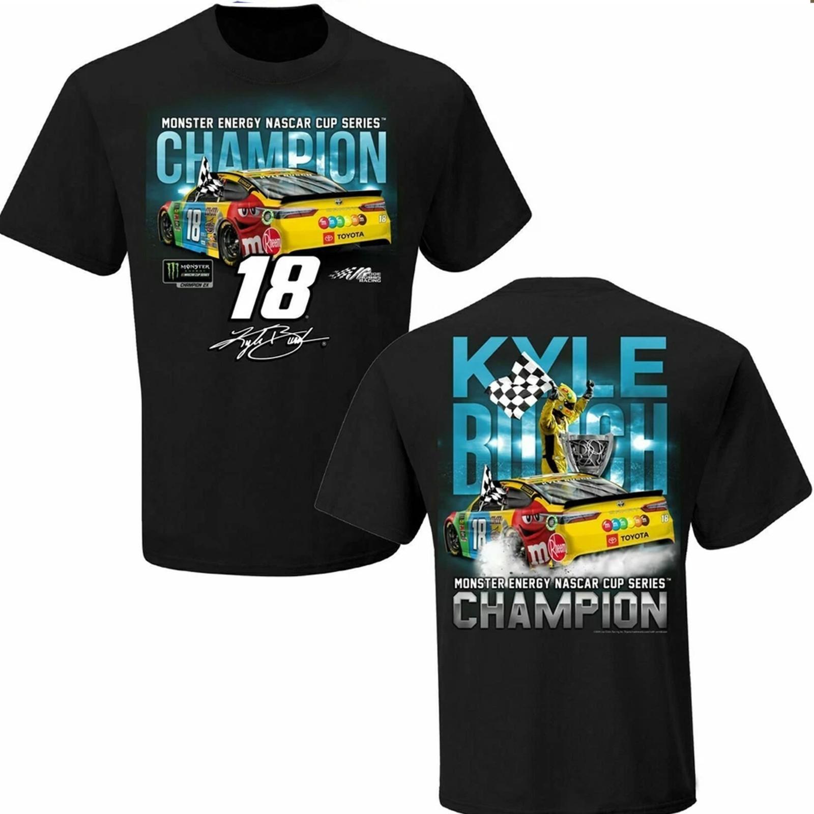Kyle Busch #18 Cup Series Champion Motorsport Racing Fan Shirt L