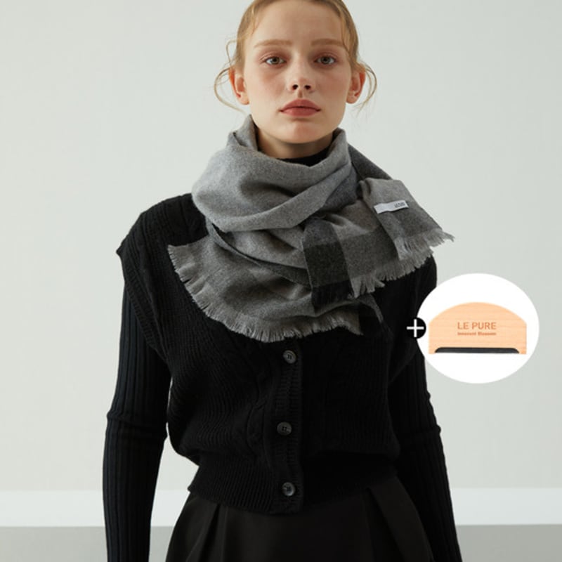 

LE PURE [LEPURE]Cashmere 100 scarfe+Cashmere Brush Set Cream (+Pink)