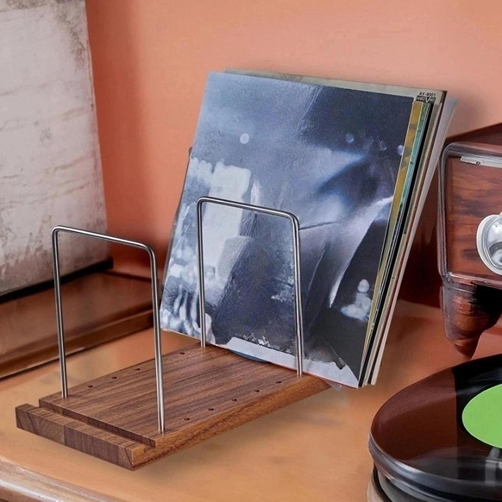 Vinyl-Schallplattenhalter-Ständer, praktische Aufbewahrung von Alben aus Holz, Tischdekoration, einfache Montage