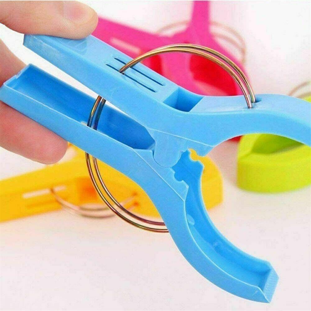 8PCS Colorful Durable Beach Towel Clips Plastic Sturdy Clothes Clips XXL Towel Holder Drying Clothes