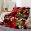 1pc Red Christmas Blanket Candy Snowflake Printed Skin-Friendly Soft Blanket Washable 2025 New for Home Christmas Decoration