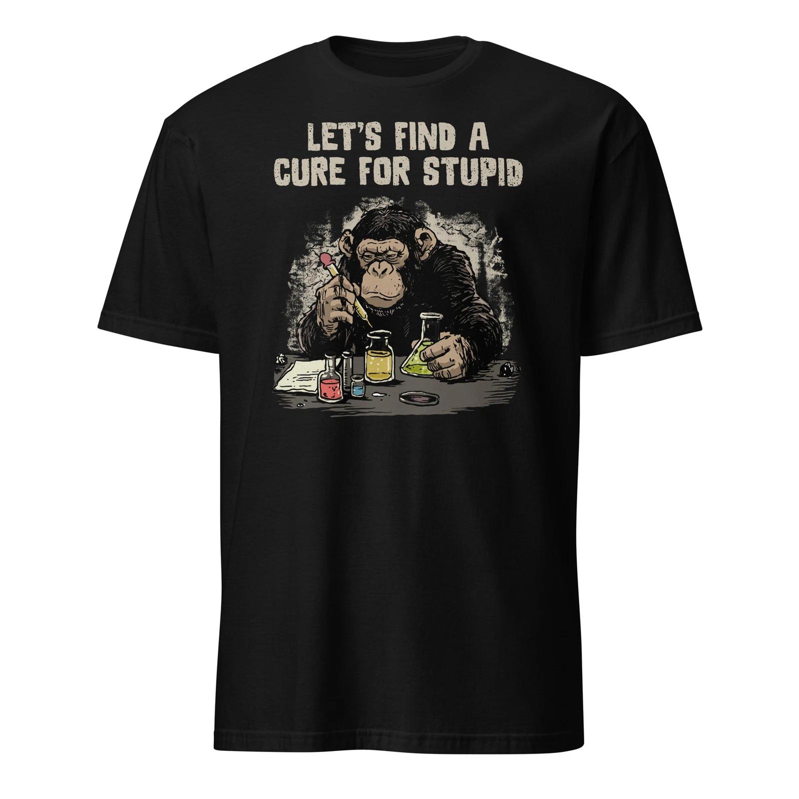 

Funny Monkey Shirt Let s Cute Stupid People Lab Science T-Shirt Size S-3XL Gift XL