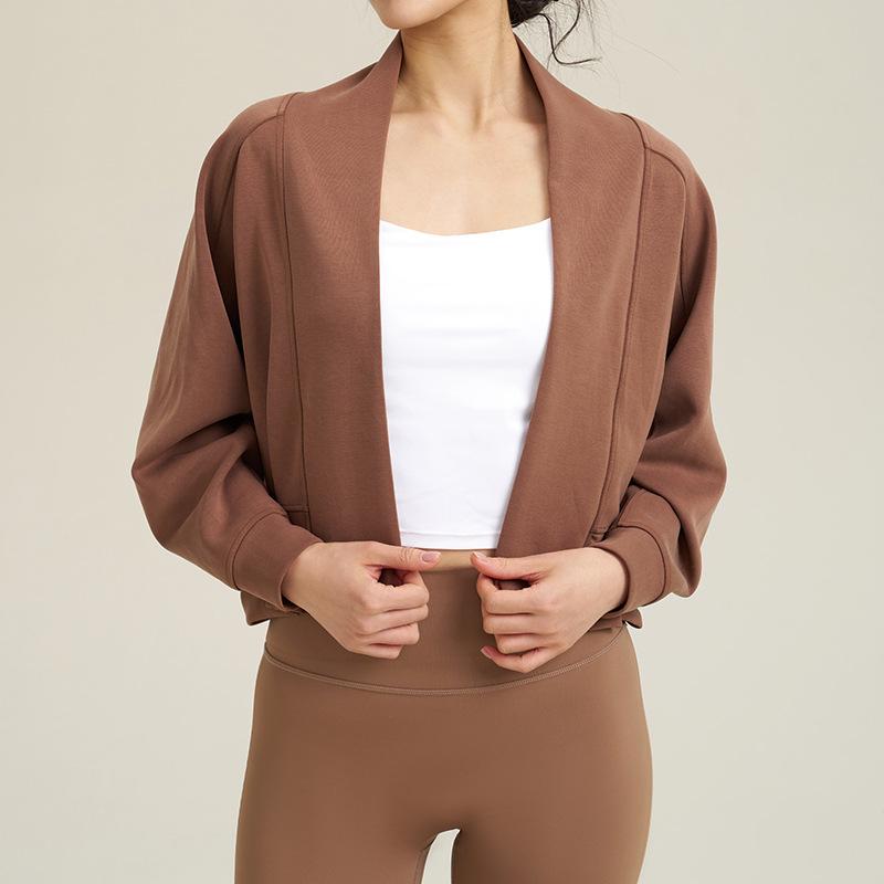 

Одежда для йоги Спортивная куртка Модальный топ-шаль Женский фитнес Пилатес приталенный кардиган Теплая верхняя одежда XL
