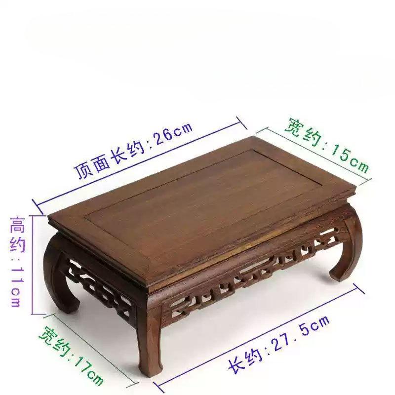 Retro Engraving Wooden Tea Tray Teapot Bases Bonsai Buddha Stand Fish Tank Pedestal Wooden Flowerpot Base Furniture Home Decor