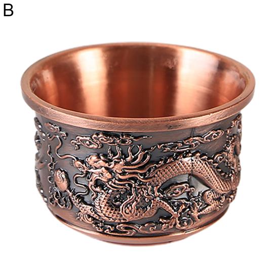 Yousheng Teacup Anti-slip Compact Size Zinc Alloy Aesthetic Relief Pattern Liquor Cup for Banquet