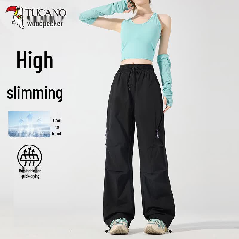 TUCANO Women s Loose Fit Ice Silk Quick-Dry Cargo Pants 2XL