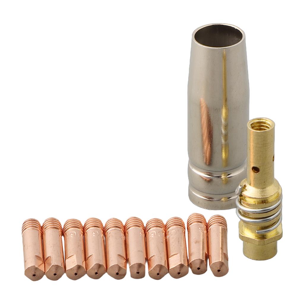 Nozzle Contacts 0.6/0.8/1.0mm 12pcs Accessories Brackets M6x25mm Tip MIG Replace Welding Torch Useful Brand New