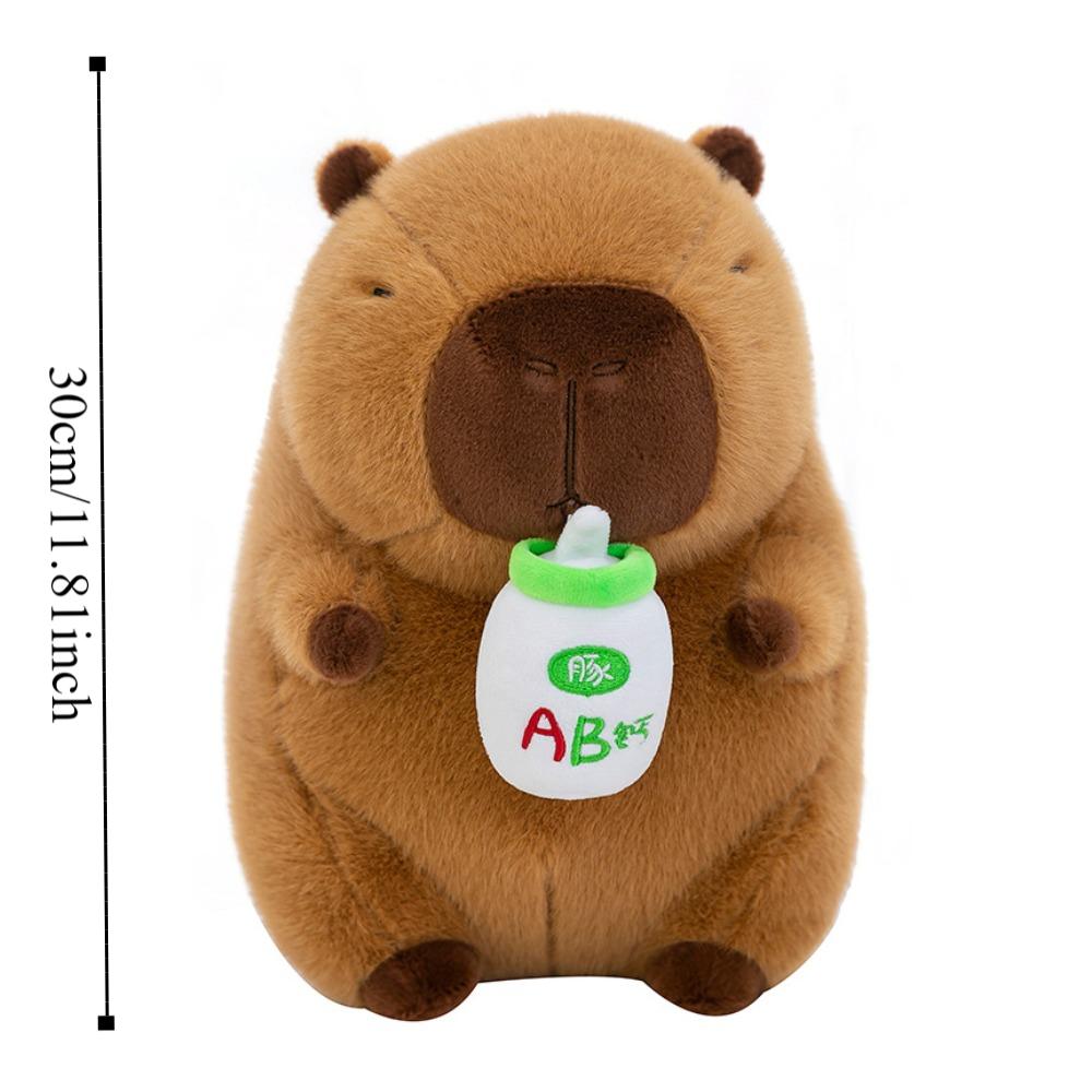 Drink Capybara Plush Doll Stuffed Capybara Fluffty Doll Capybara Plush Toy  Children Gift