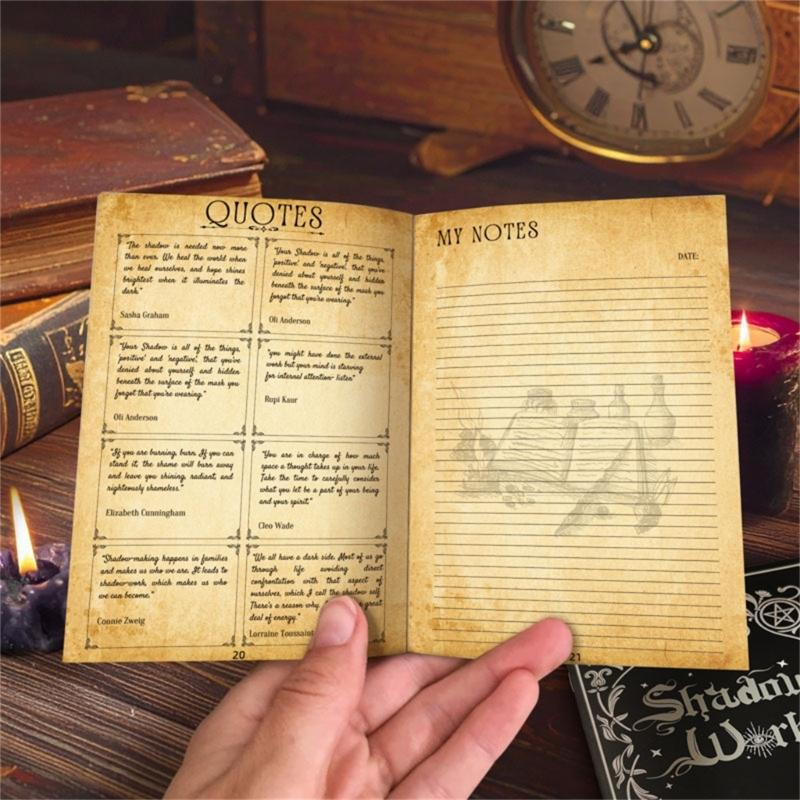 Mystisches Notizbuch im Stil der dunklen Ästhetik mit 42 Blättern für tägliches Journaling und spirituelle Reflexion