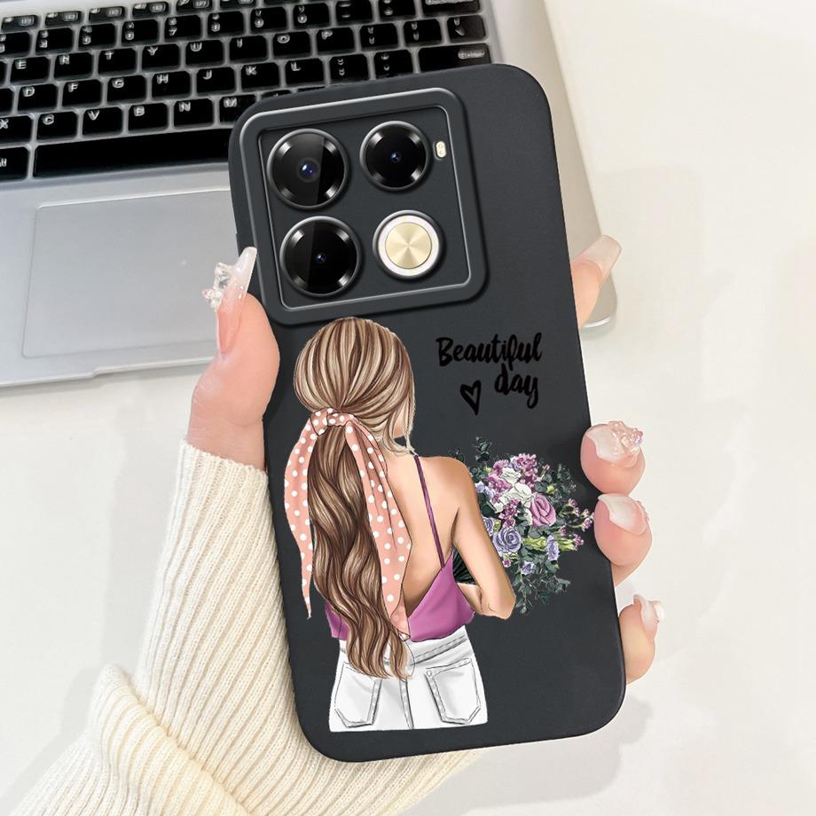 For Infinix Note 40 Pro Plus Coques Cover Luxury Liquid Silicone Soft Phone Case For Infinix Note 40 Pro 4G 5G Capa Women Style