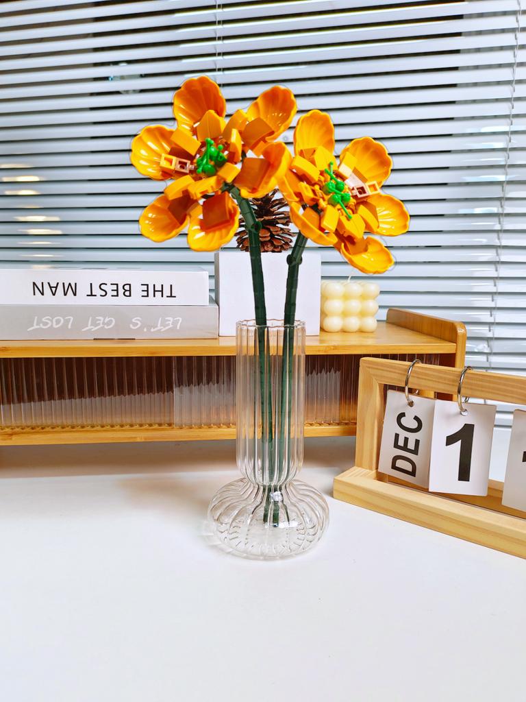 Blocchi da Costruzione Bouquet Rosa Girasole Eterno, Mini Mattoncini Fai da Te per Adulti, Regalo che Non Appassisce per San Valentino Anniversario Decorazione per la Casa